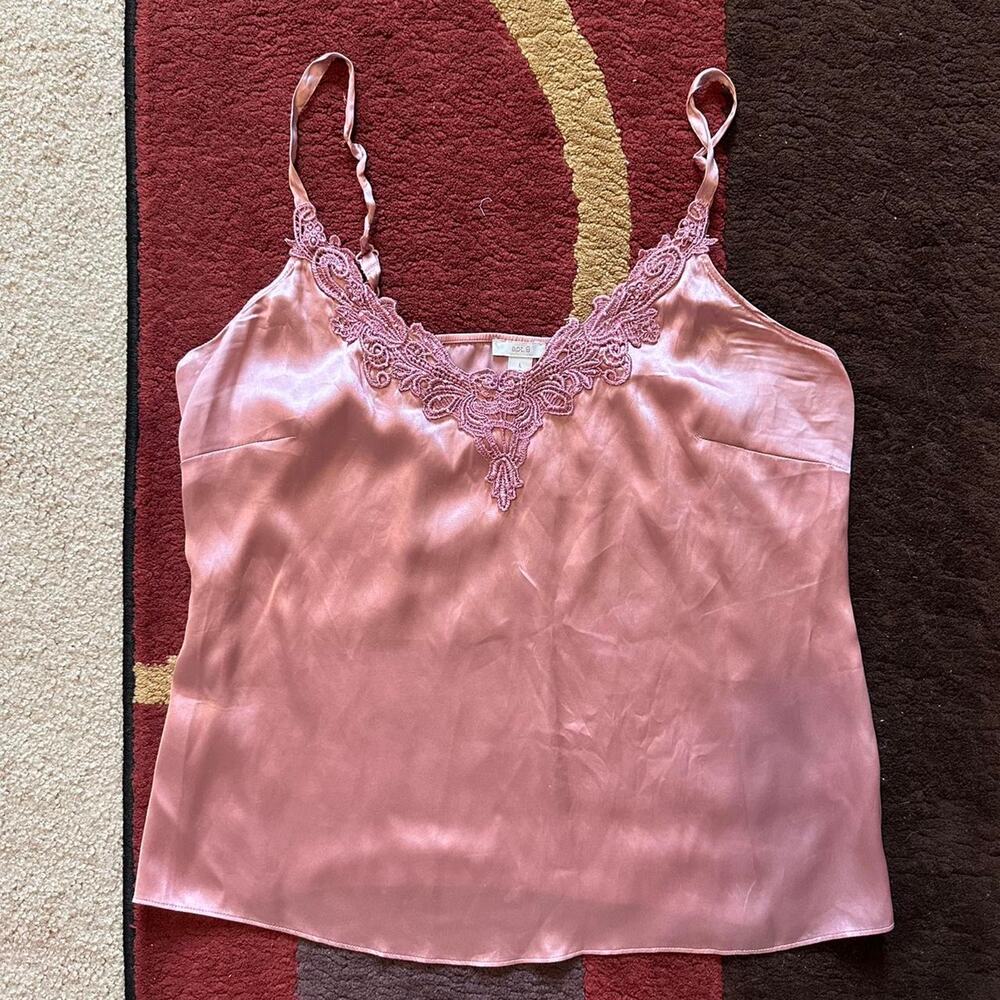 apt. 9 silk pink tank lace detailing fairy chic girly
